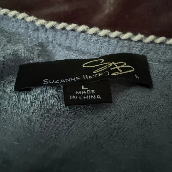 Suzanne Betro Boho Embroidered Lace Sleeve Swiss Dot Peplum Cottagecore Peasant - Picture 3 of 5